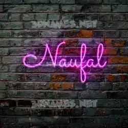 naufal in Pink Neon style - 3D name wallpaper