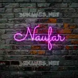 naufar in Pink Neon style - 3D name wallpaper