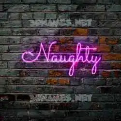 naughty in Pink Neon style - 3D name wallpaper