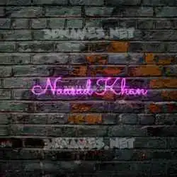 nausad khan in Pink Neon style - 3D name wallpaper