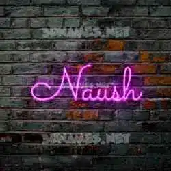 naush in Pink Neon style - 3D name wallpaper