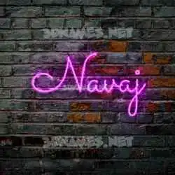 navaj in Pink Neon style - 3D name wallpaper