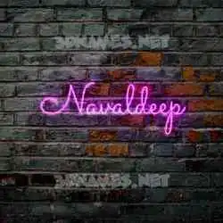 navaldeep in Pink Neon style - 3D name wallpaper