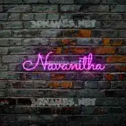navanitha in Pink Neon style - 3D name wallpaper