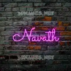 navath in Pink Neon style - 3D name wallpaper