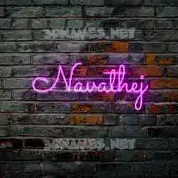 navathej in Pink Neon style - 3D name wallpaper