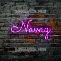 navaz in Pink Neon style - 3D name wallpaper