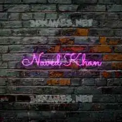 naved khan in Pink Neon style - 3D name wallpaper