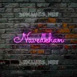 navedkhan in Pink Neon style - 3D name wallpaper