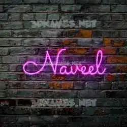 naveel in Pink Neon style - 3D name wallpaper