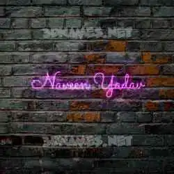 naveen yadav in Pink Neon style - 3D name wallpaper