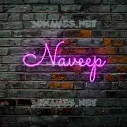 naveep in Pink Neon style - 3D name wallpaper