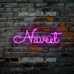 naveet in Pink Neon style - 3D name wallpaper