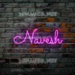navesh in Pink Neon style - 3D name wallpaper