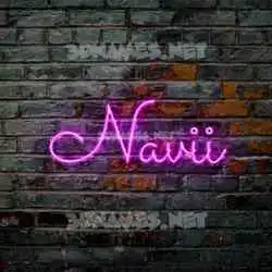 navii in Pink Neon style - 3D name wallpaper
