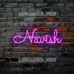 navish in Pink Neon style - 3D name wallpaper