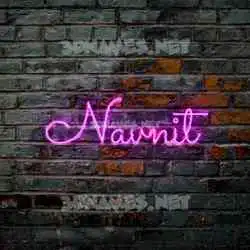 navnit in Pink Neon style - 3D name wallpaper