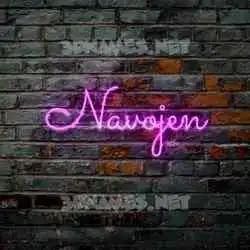 navojen in Pink Neon style - 3D name wallpaper