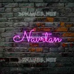 navrtan in Pink Neon style - 3D name wallpaper