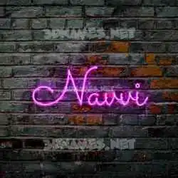 navvi in Pink Neon style - 3D name wallpaper