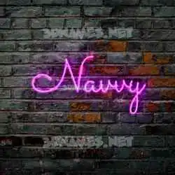 navvy in Pink Neon style - 3D name wallpaper