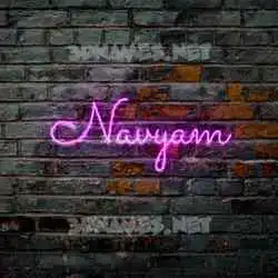 navyam in Pink Neon style - 3D name wallpaper