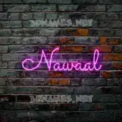 nawaal in Pink Neon style - 3D name wallpaper