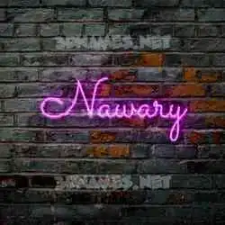 nawary in Pink Neon style - 3D name wallpaper