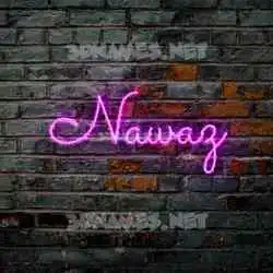 nawaz in Pink Neon style - 3D name wallpaper