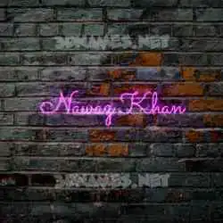 nawaz khan in Pink Neon style - 3D name wallpaper