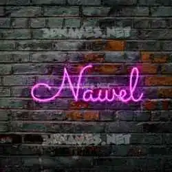 nawel in Pink Neon style - 3D name wallpaper