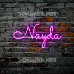 nayda in Pink Neon style - 3D name wallpaper