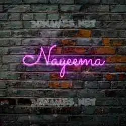 nayeema in Pink Neon style - 3D name wallpaper