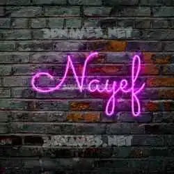 nayef in Pink Neon style - 3D name wallpaper