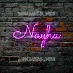 nayha in Pink Neon style - 3D name wallpaper