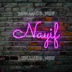 nayif in Pink Neon style - 3D name wallpaper