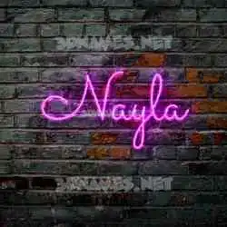 nayla in Pink Neon style - 3D name wallpaper