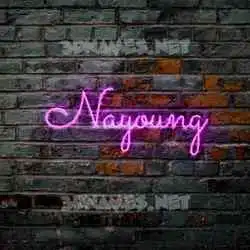 nayoung in Pink Neon style - 3D name wallpaper
