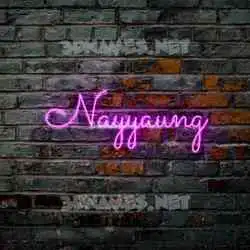 nayyaung in Pink Neon style - 3D name wallpaper
