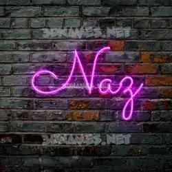 naz in Pink Neon style - 3D name wallpaper