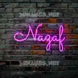 nazaf in Pink Neon style - 3D name wallpaper