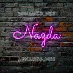 nazda in Pink Neon style - 3D name wallpaper