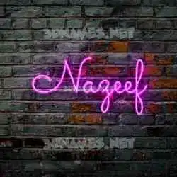 nazeef in Pink Neon style - 3D name wallpaper