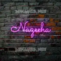 nazeeha in Pink Neon style - 3D name wallpaper