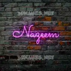 nazeem in Pink Neon style - 3D name wallpaper