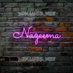 nazeema in Pink Neon style - 3D name wallpaper
