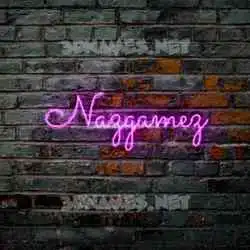 nazgamez in Pink Neon style - 3D name wallpaper