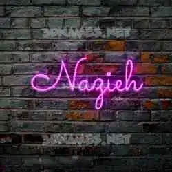 nazieh in Pink Neon style - 3D name wallpaper