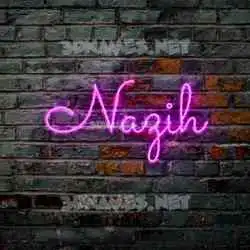 nazih in Pink Neon style - 3D name wallpaper