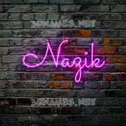 nazik in Pink Neon style - 3D name wallpaper